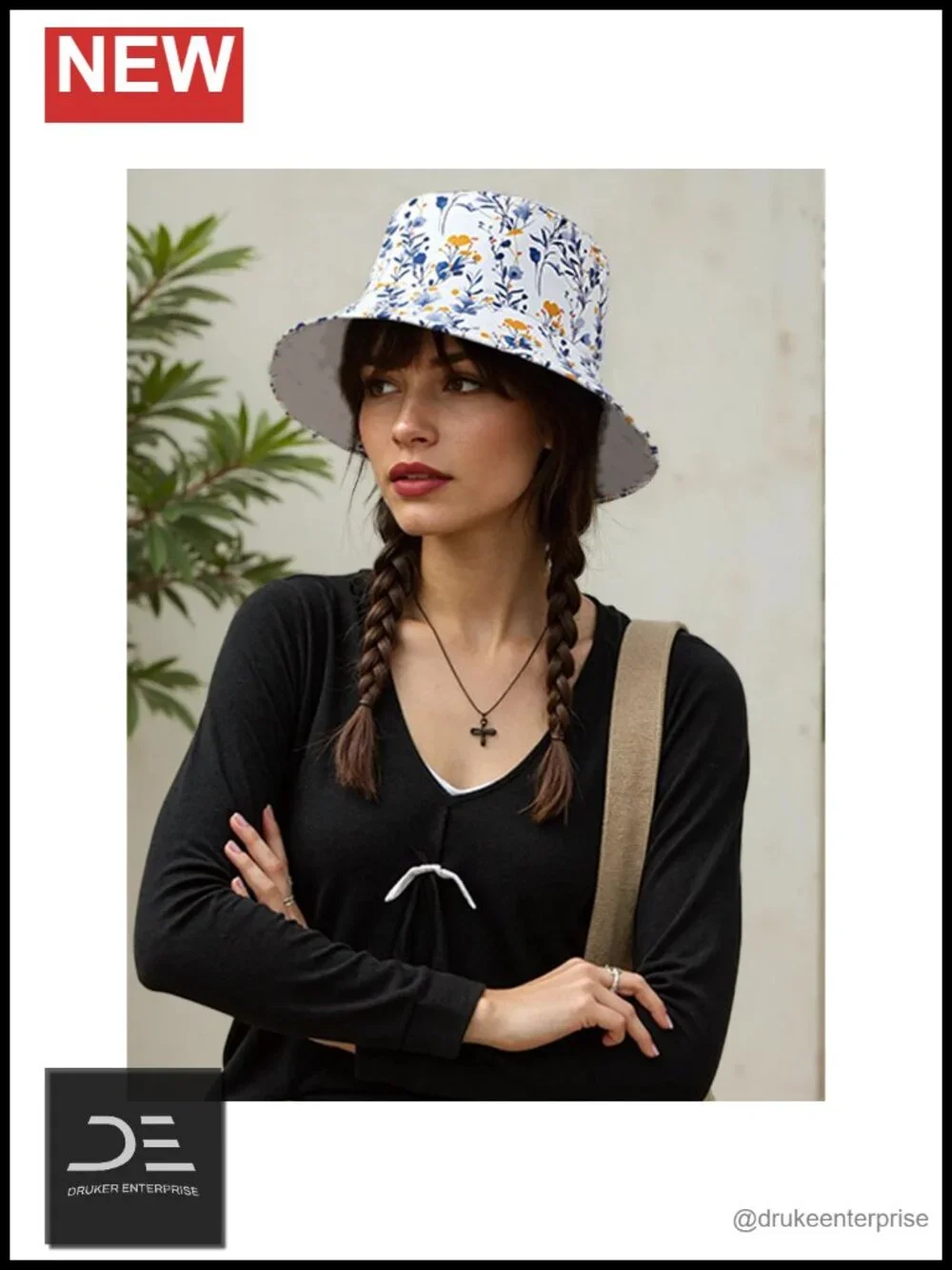 Unisex Floral Bucket Hat Reversible Double Side Print Fishing Cap